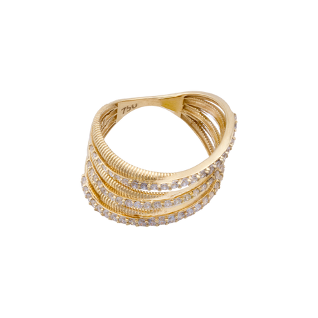 18K Gold Ring with Twisted Layers