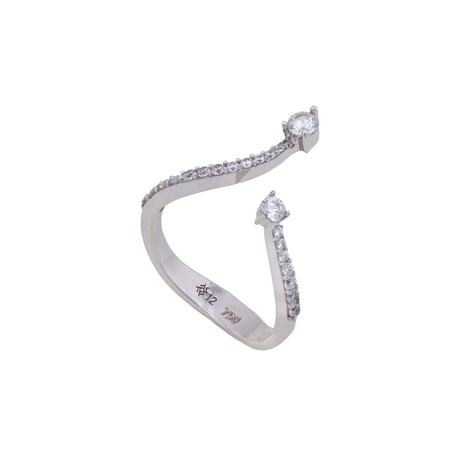 18K Gold Ring with Contemporary Open Design