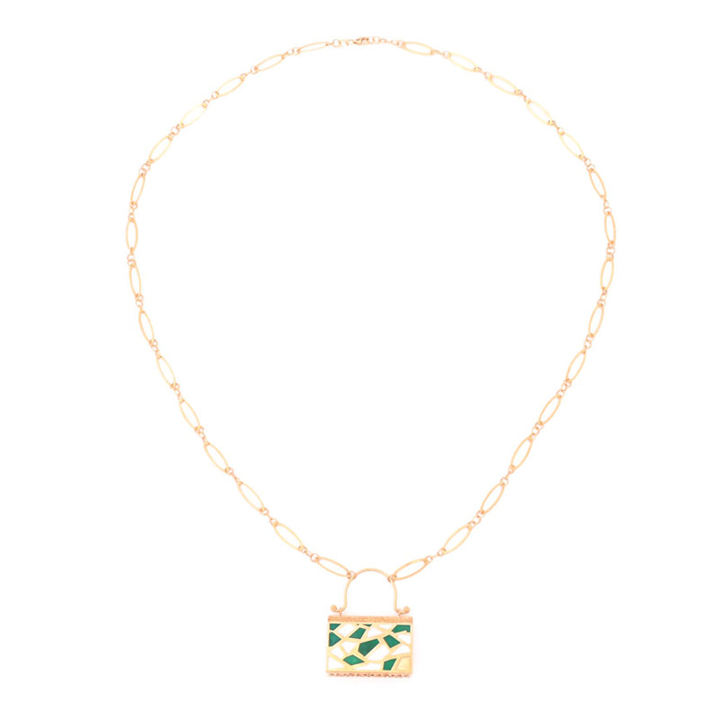 18K Gold Shawl with Colorful Bag Design