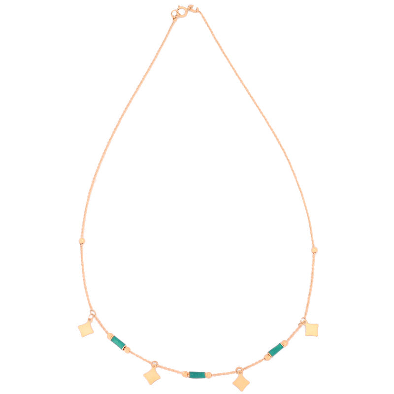 18K Gold Necklace Shining Stars