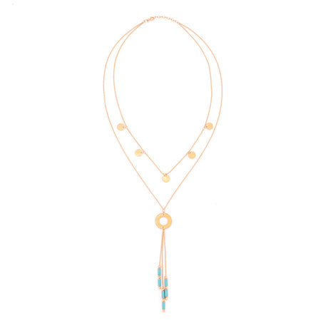18K Gold Necklace Sunset Moons