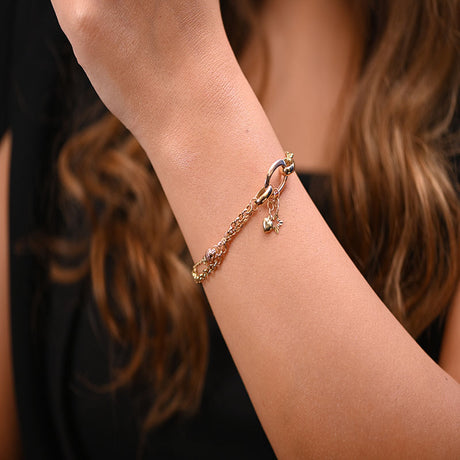 18K Gold Bracelet with Circular Hoops