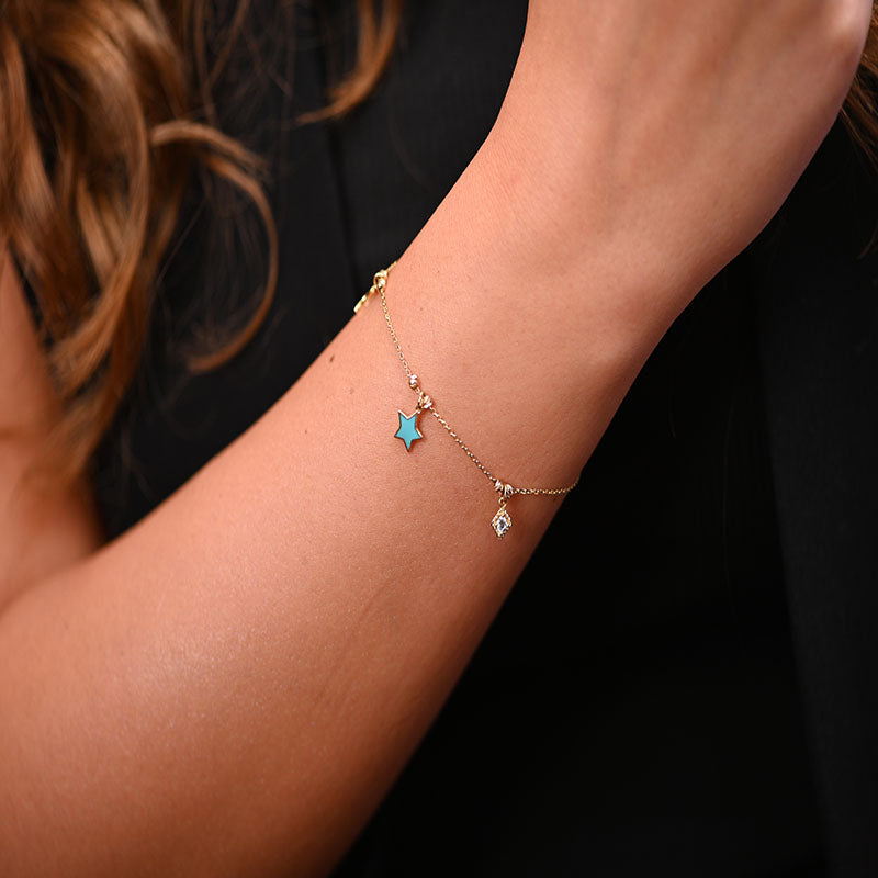 18K Gold Bracelet Star Shape