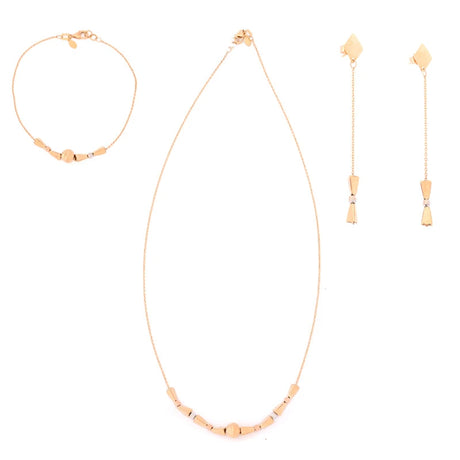 18 karat gold half set with a central knot design