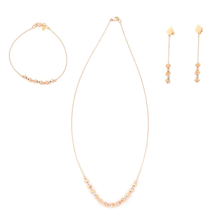 Half set of 18K gold, with close geometric shapes