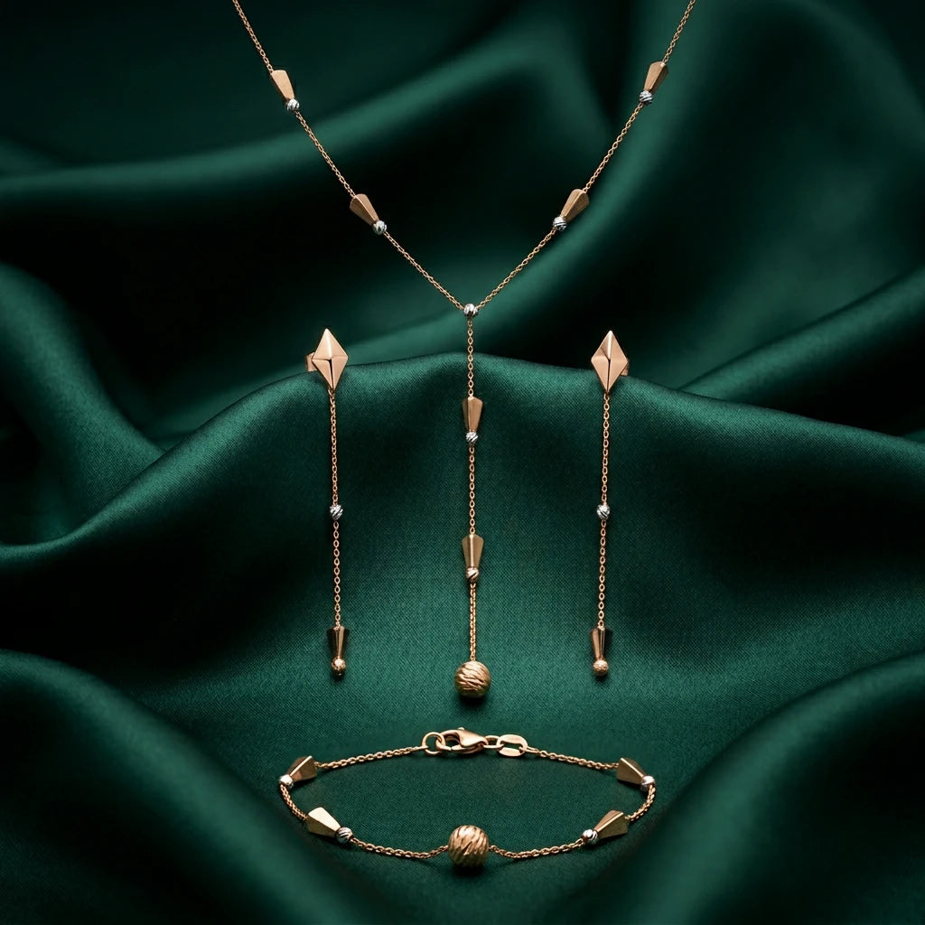 18K Gold Half Set with Long Design