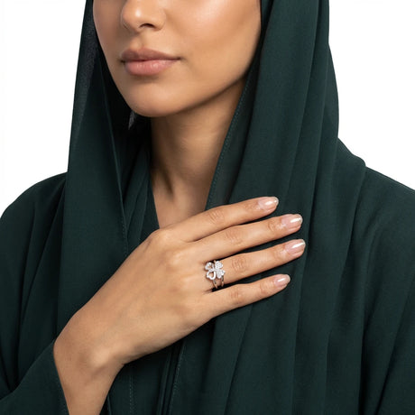 خاتم ذهب عيار 18 بلويت مزدوج