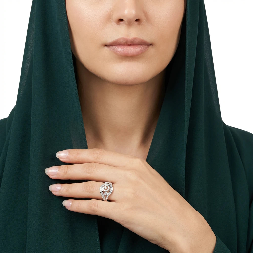 خاتم ذهب عيار 18 كارولين بفصوص لامعة