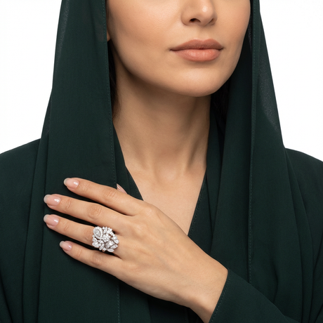 خاتم ذهب عيار 18 أديل بفصوص لامعة