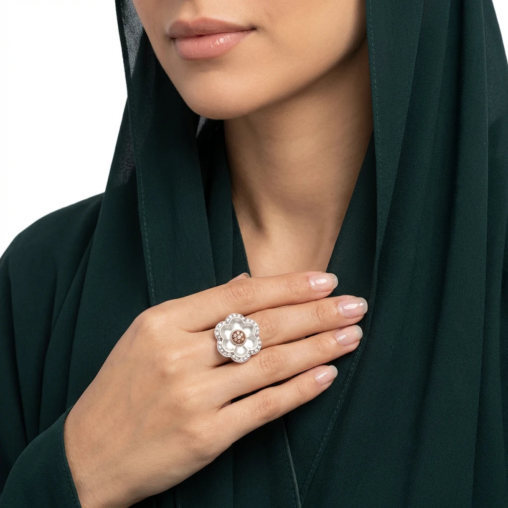خاتم ذهب عيار 18 برلنت بفصوص لامعة