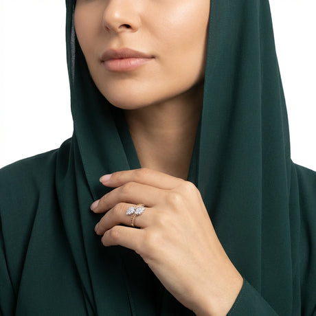خاتم ذهب عيار 18 هيلينا مزخرف