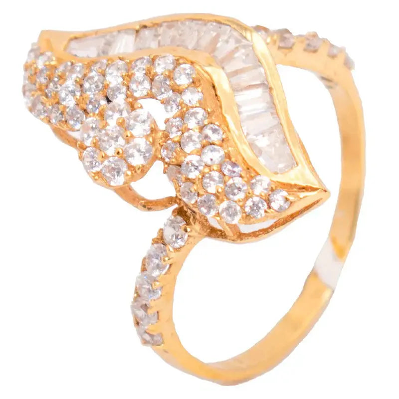 خاتم لاماجي ذهب عيار 18 بفصوص مرصعة لامعة