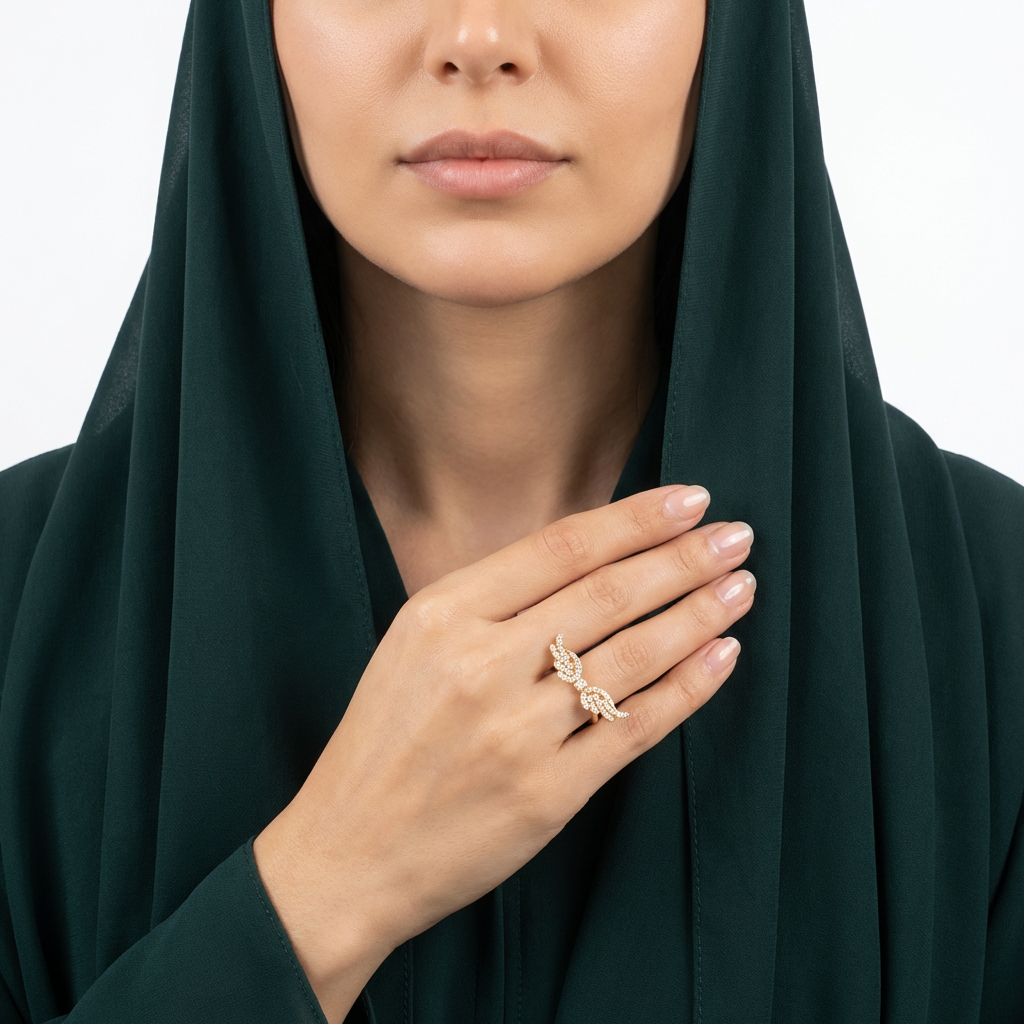 خاتم ذهب عيار 18 بتصميم جناحين