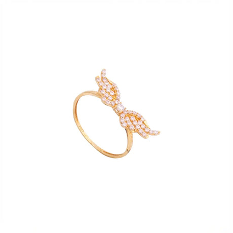 18K Gold Ring with Wing Design