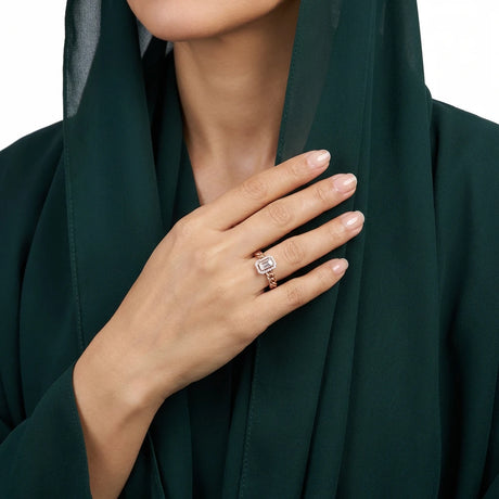 خاتم ذهب عيار 18 بتصميم متشابك