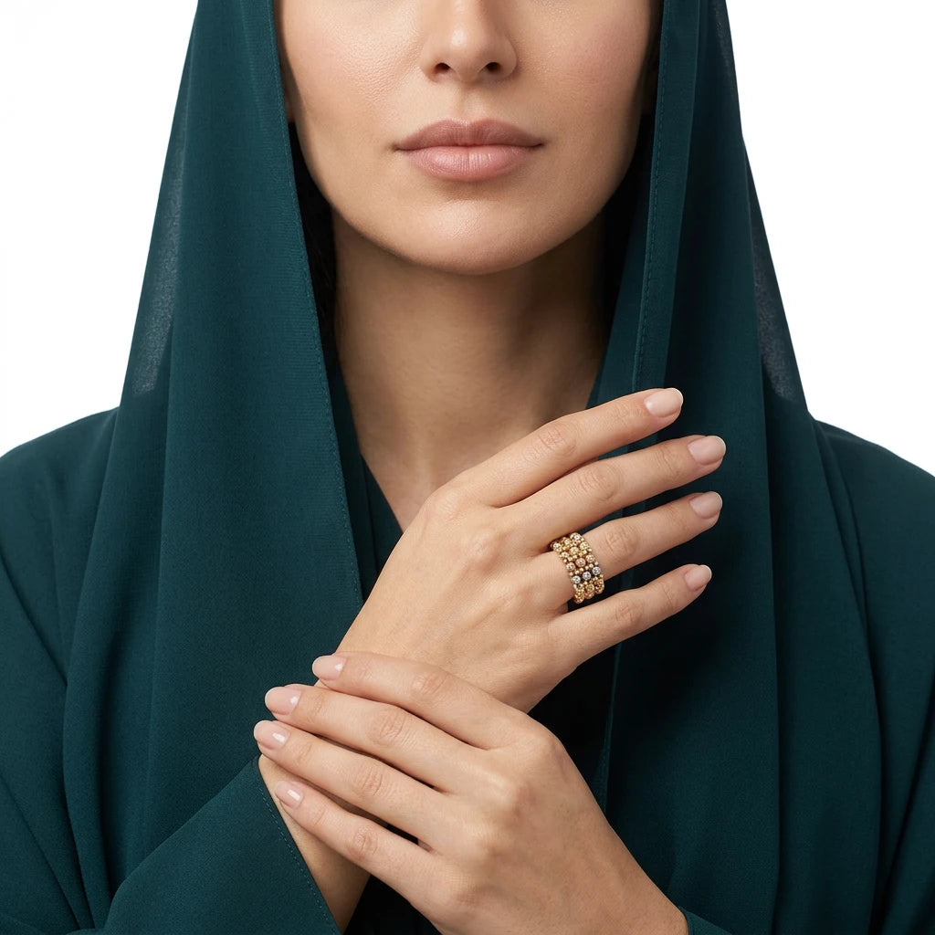 خاتم ذهب عيار 18 نسيج الحياة