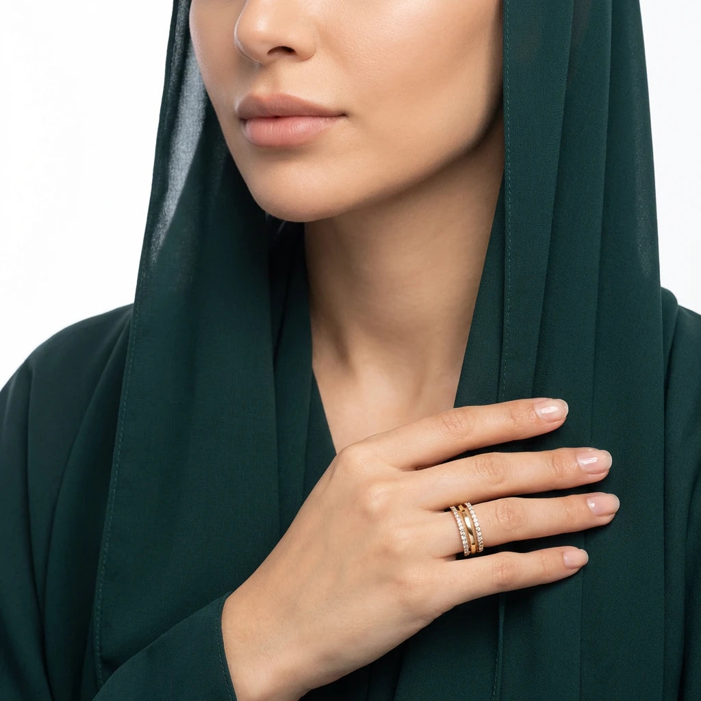 خاتم ذهب عيار 18 رحلة سعيدة
