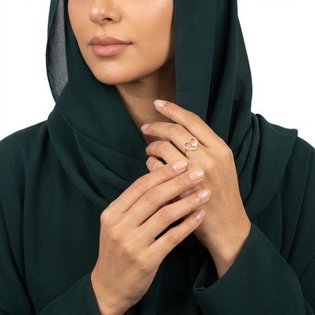 خاتم ذهب عيار 18 القلوب العاشقة