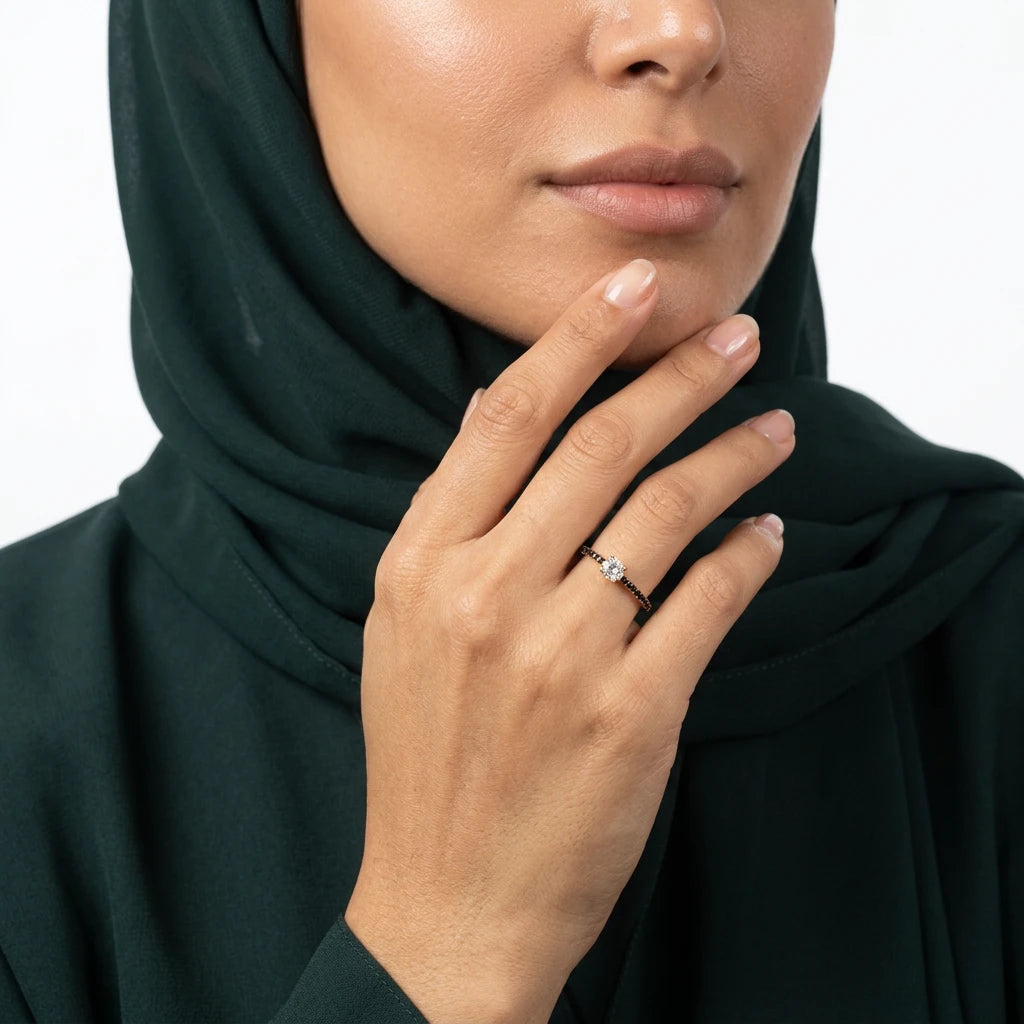 خاتم ذهب عيار 18 الحجر الصافي