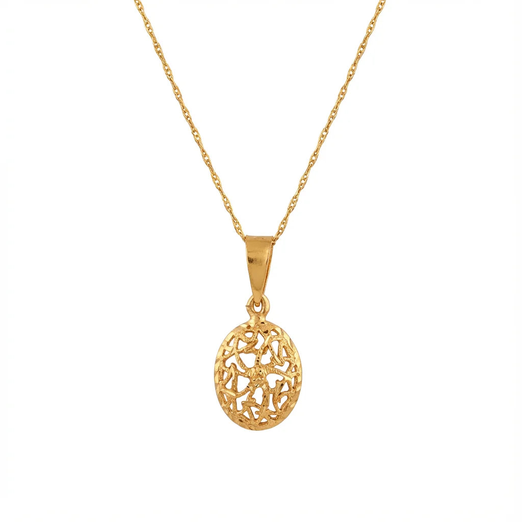 21K Gold Brodia Pendant with Openwork Botanical Design
