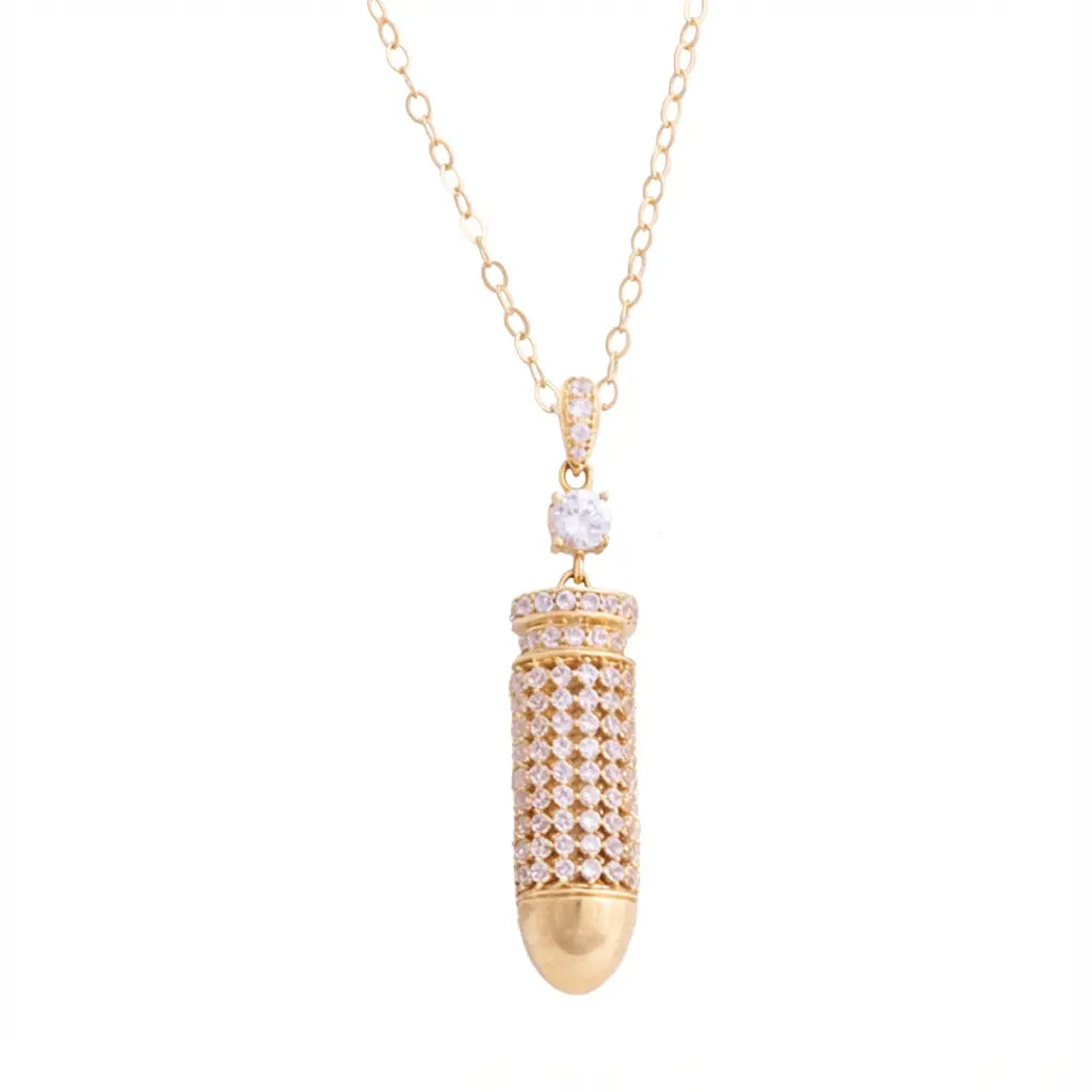18K Gold Pendant with Cylindrical Design