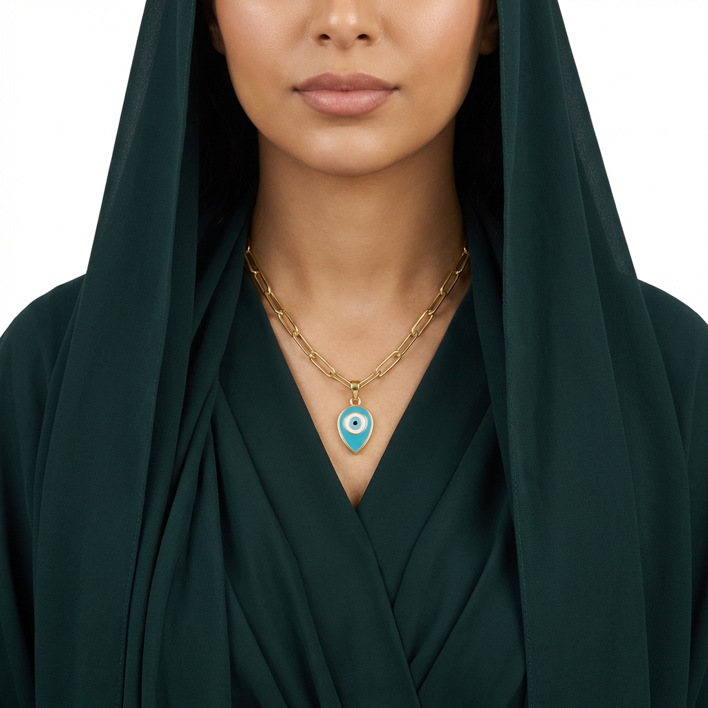 عقد محروسة ذهب عيار 18 بتعليقة عين