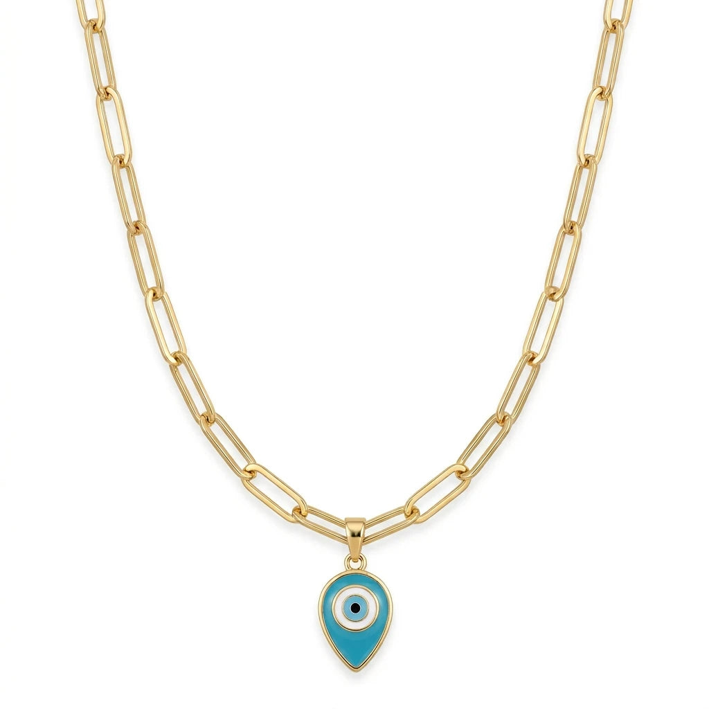 18K Gold The Guarded Necklace with Eye Pendant