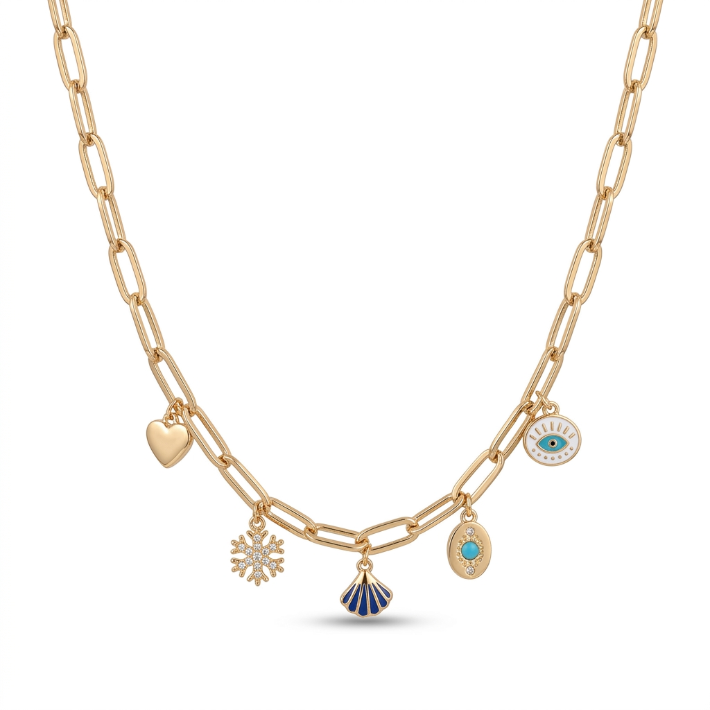 18K Gold Pendant with Sea Shell Pendants Design