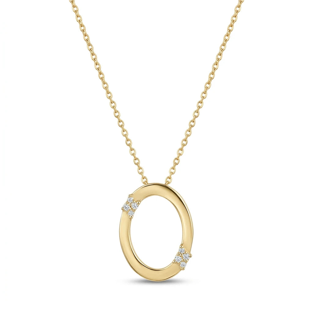 18K Gold Necklace Bright Moon