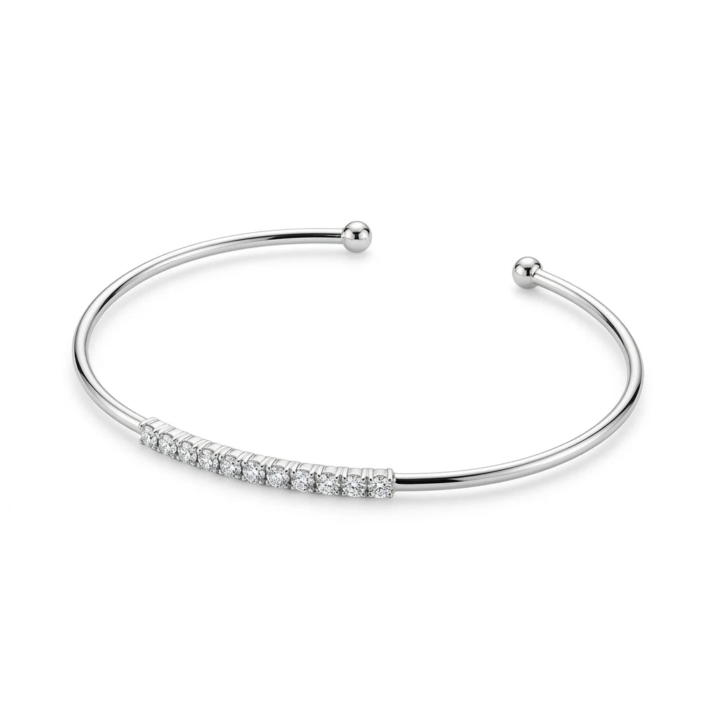 18K Gold Bracelet with Embellished Twisted Frame