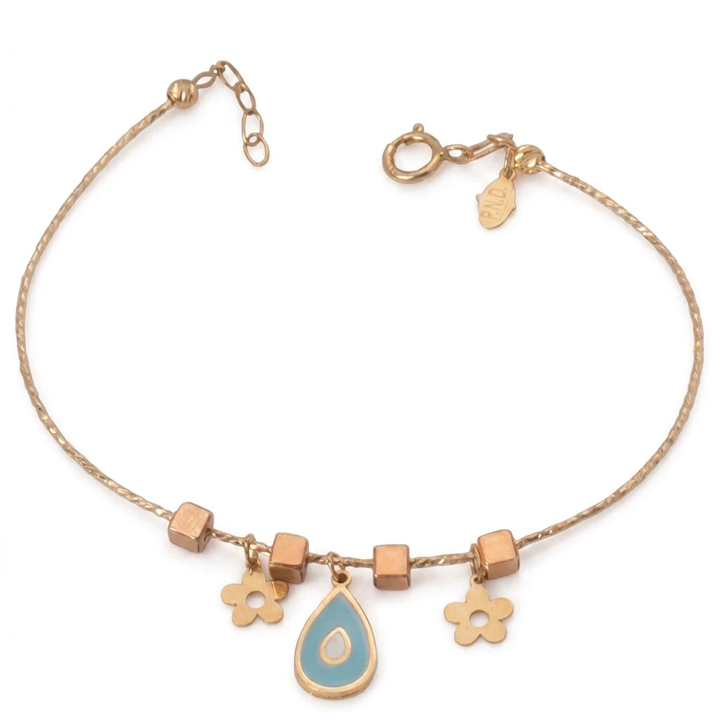 18K Gold Bracelet with Dewdrop Design