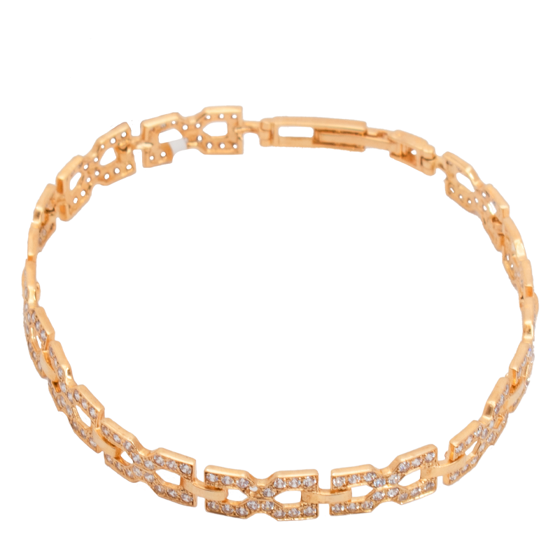 18K Gold Soiree Bracelet with Shiny Stones