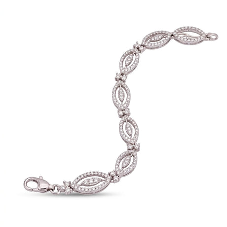18K Chain Bracelet with Sparkling Shiny Stones Design