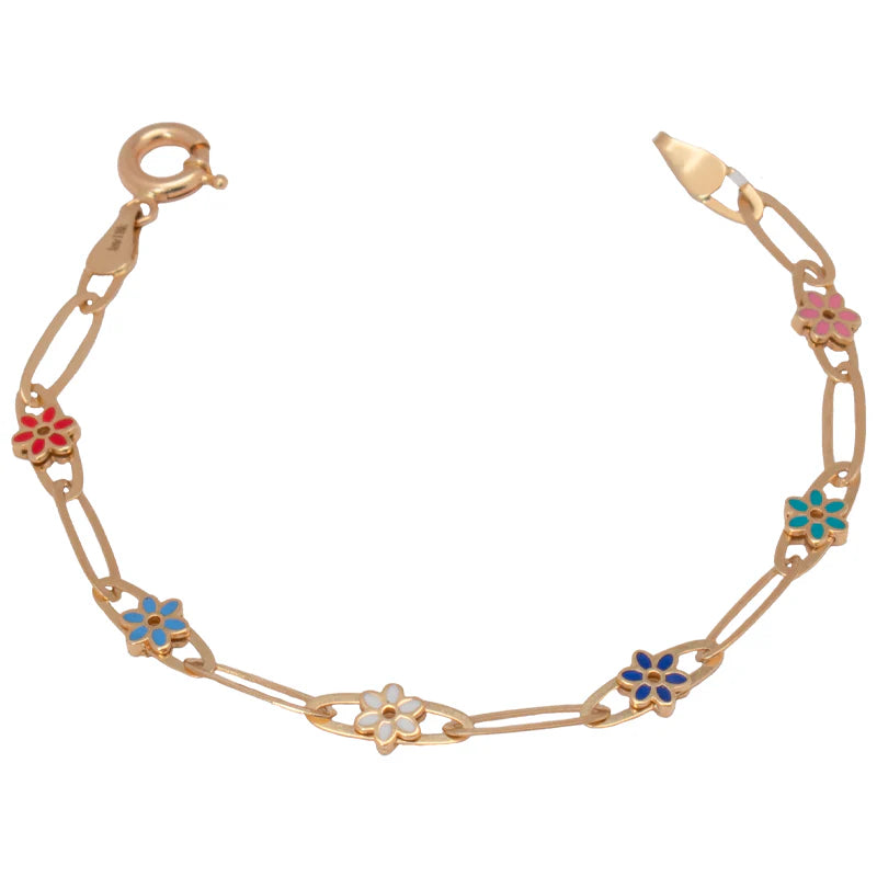 18K Bracelet with Elegant Flower Design
