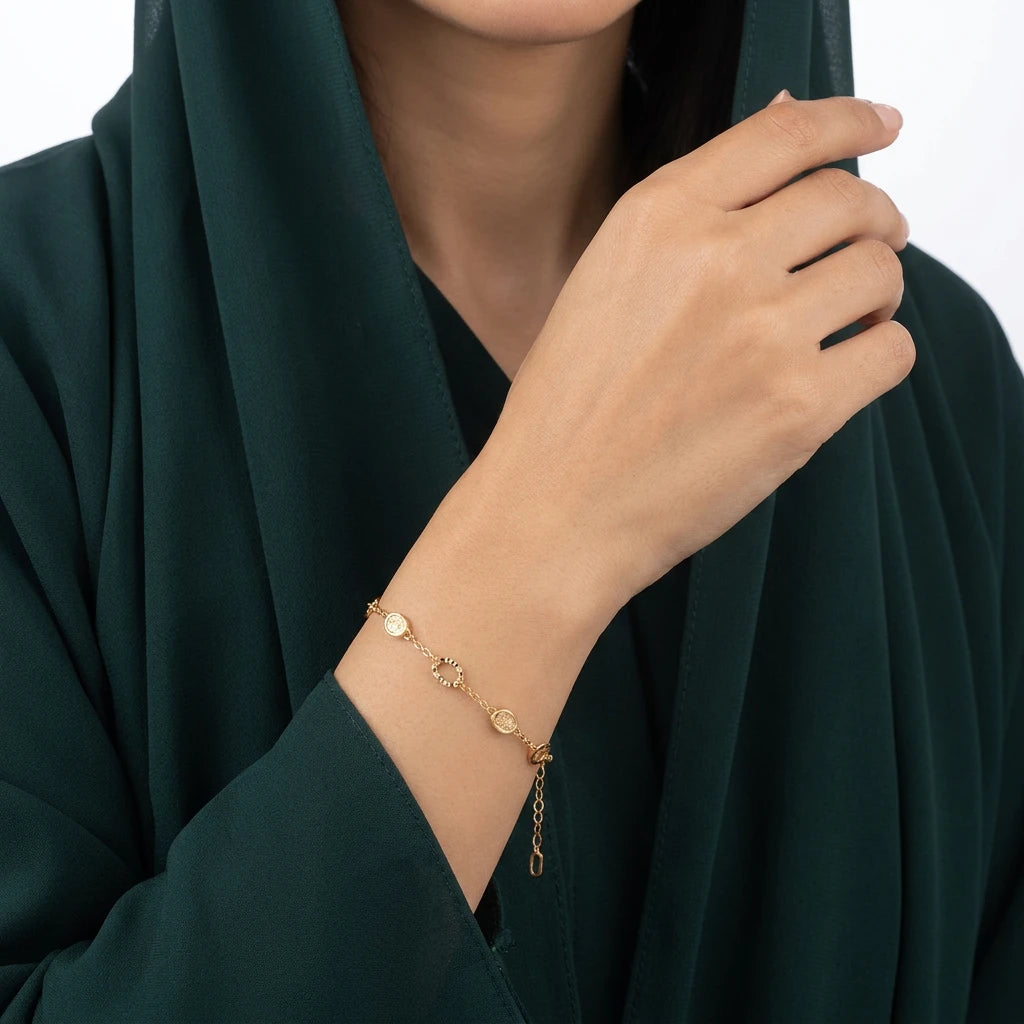 18K Gold Bracelet Distinctive Circle