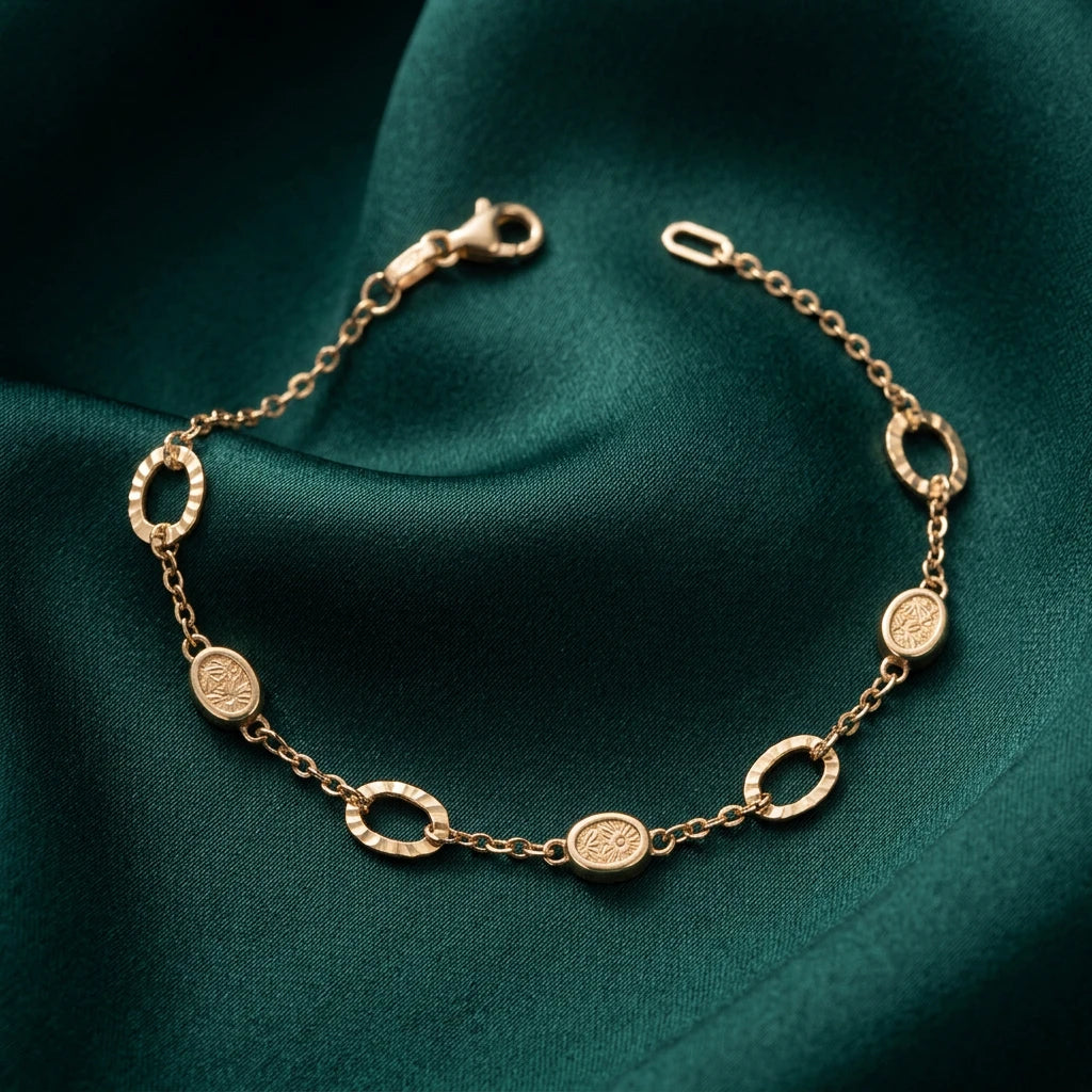 18K Gold Bracelet Distinctive Circle