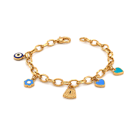 18K Chain Bracelet with Calm Sea Design