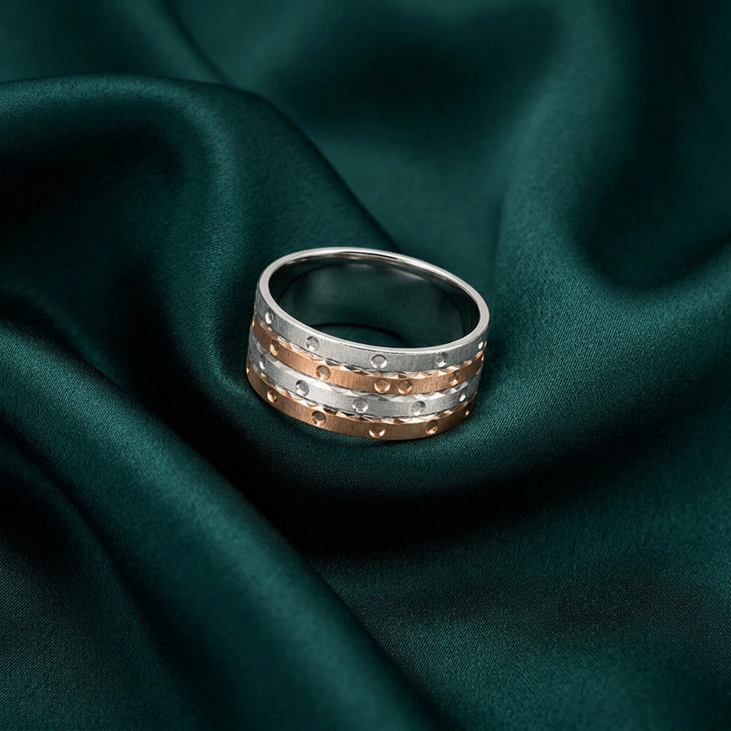 18K White Gold Wedding Ring with Wide Design