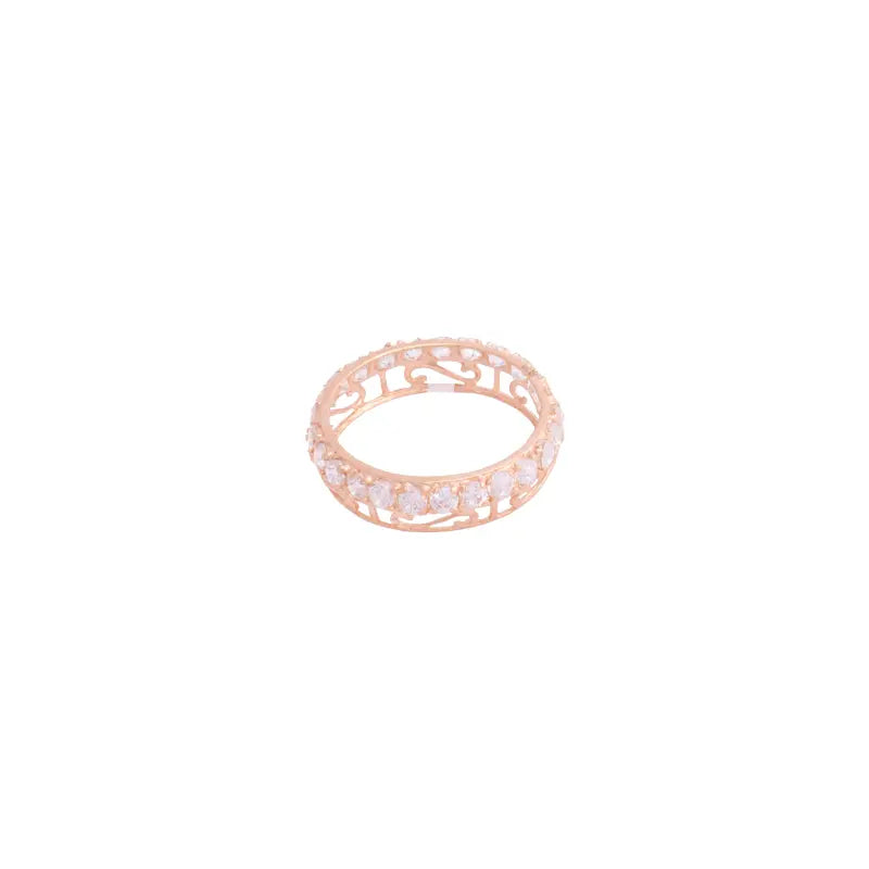 18K Gold Luster Ring with Gemstones