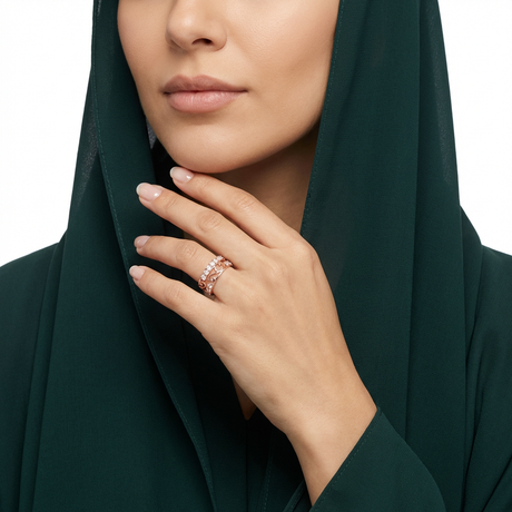 خاتم بريثيوسو ذهب عيار 18 بفصوص