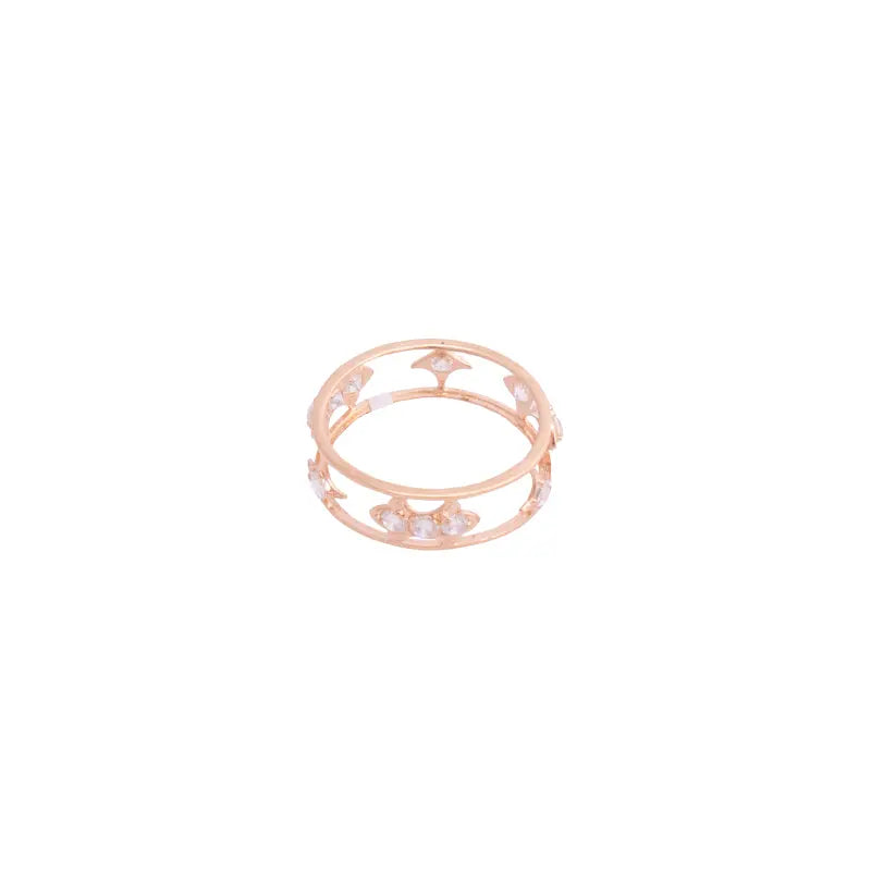 18K Gold Open Ring with Gemstones