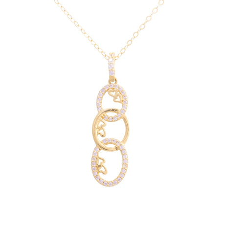 18K Gold Pendant with Triple Earrings Design