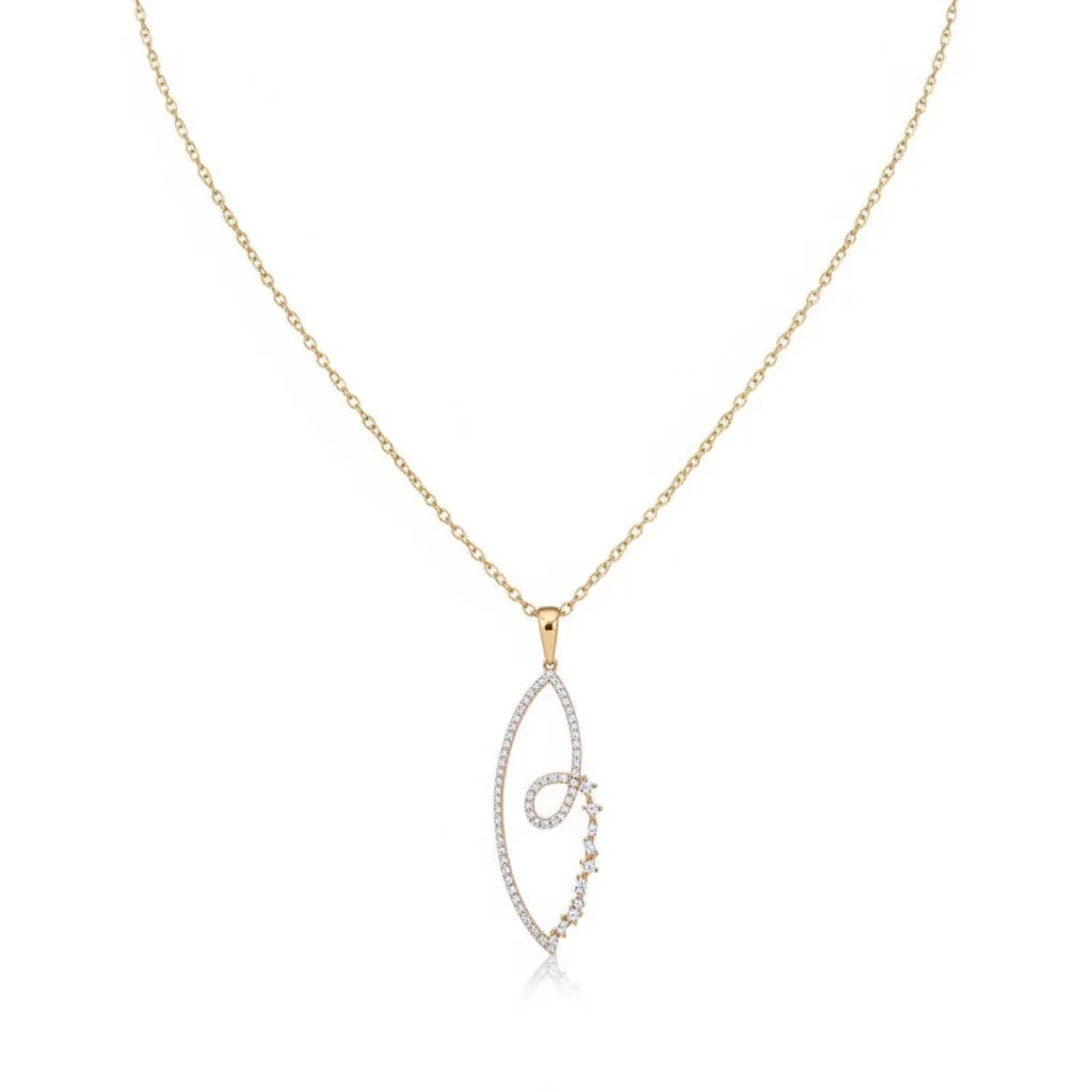 18K Gold Branch Pendant with Gemstones