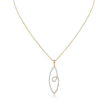 18K Gold Branch Pendant with Gemstones