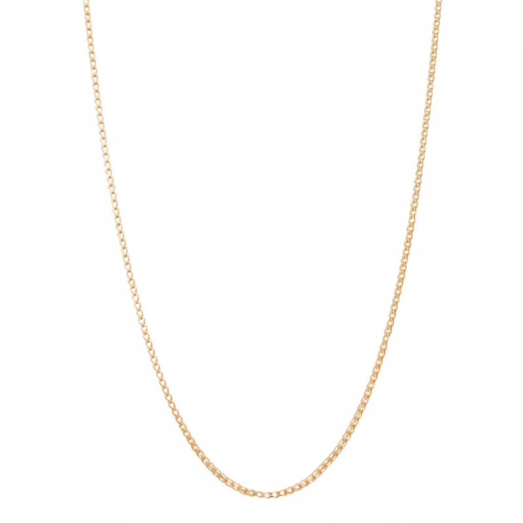 18K Gold Long Braided Necklace