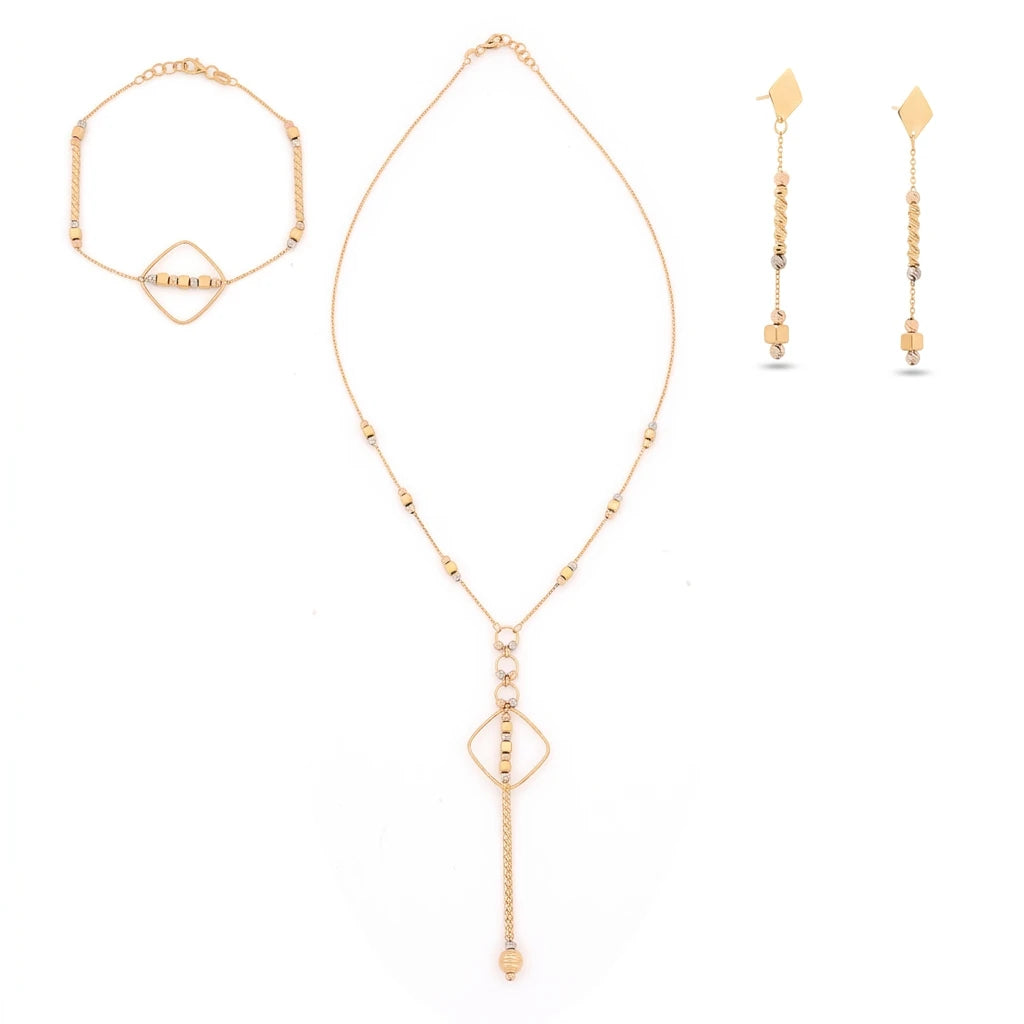 Half set of 18K gold with a flowing geometric design