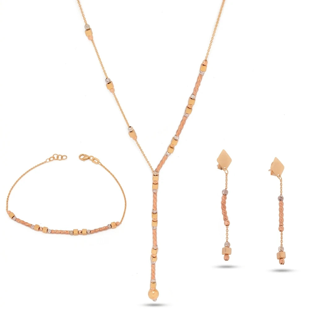 Half 18k gold set with a spiral design