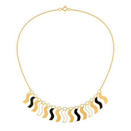 18K Gold Half Set with Amwaj Wavy Design