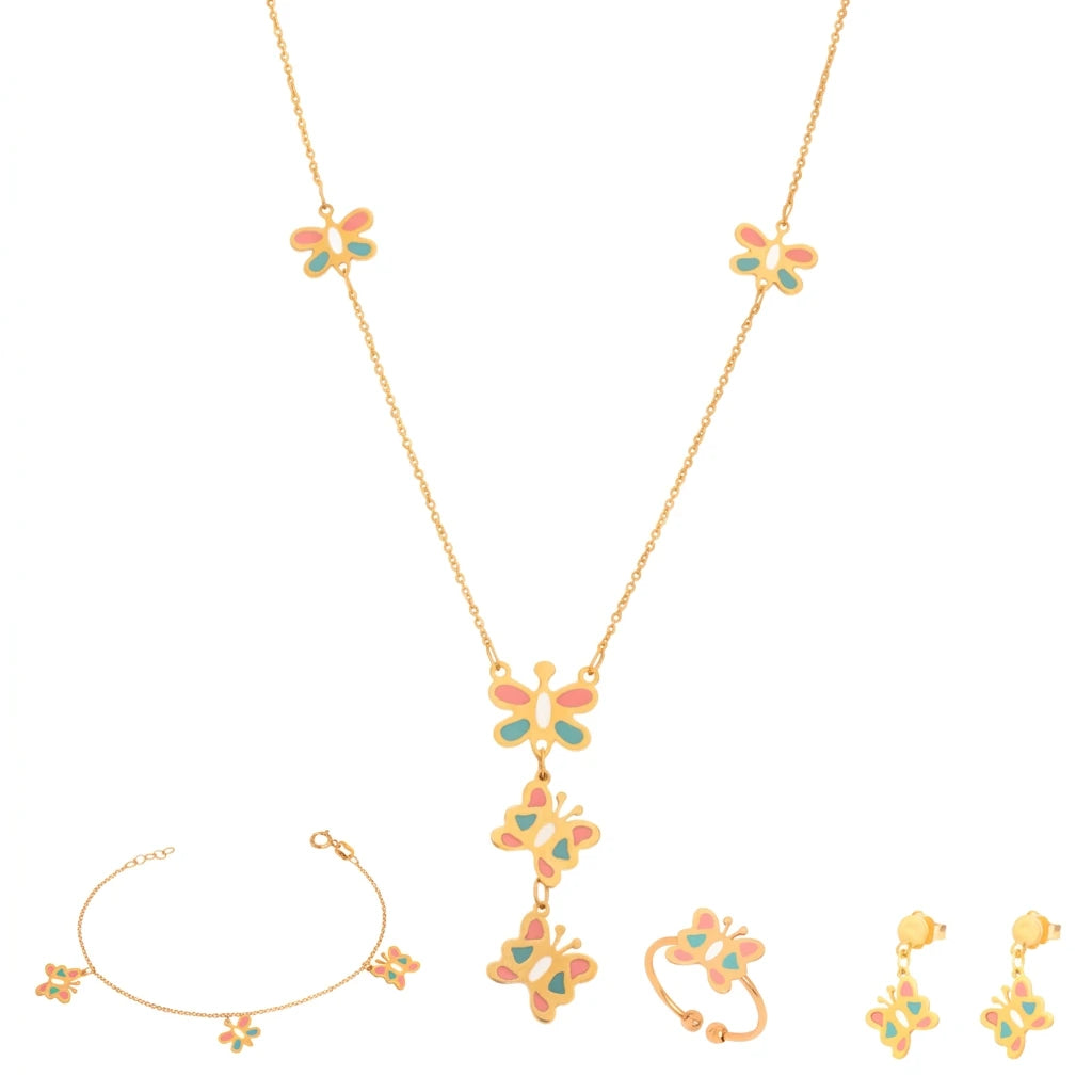 18K Gold Butterfly Set for Kids