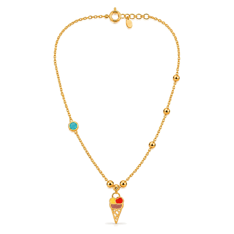 18K Gold Kids Set with Ice Cream Design